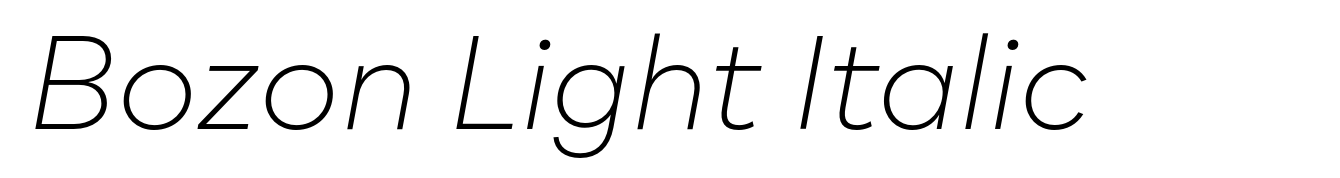 Bozon Light Italic